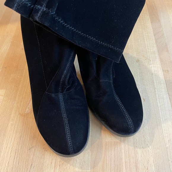 BCBG Velvet Stretch Stack-Heel Boots - Picture 4 of 8